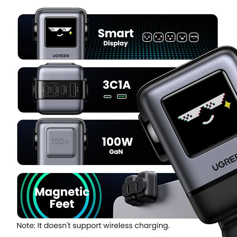 UGREEN UNO 100W - GaN Robot Fast Charger (UK, CE Certified)