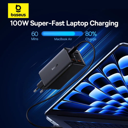 BASEUS DRIVISION 100W - 6-Port GaN Charger (UK, MacBook/iPhone)
