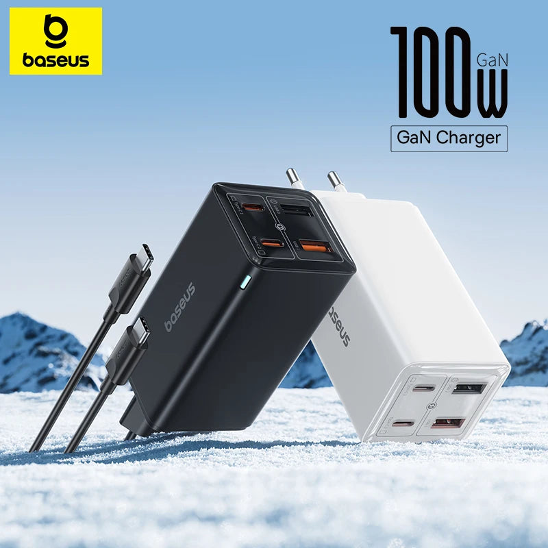 BASEUS DRIVISION 100W - 6-Port GaN Charger (UK, MacBook/iPhone)