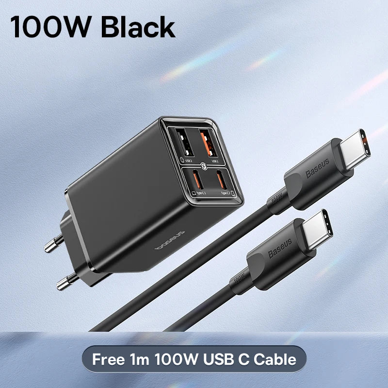 BASEUS DRIVISION 100W - 6-Port GaN Charger (UK, MacBook/iPhone)