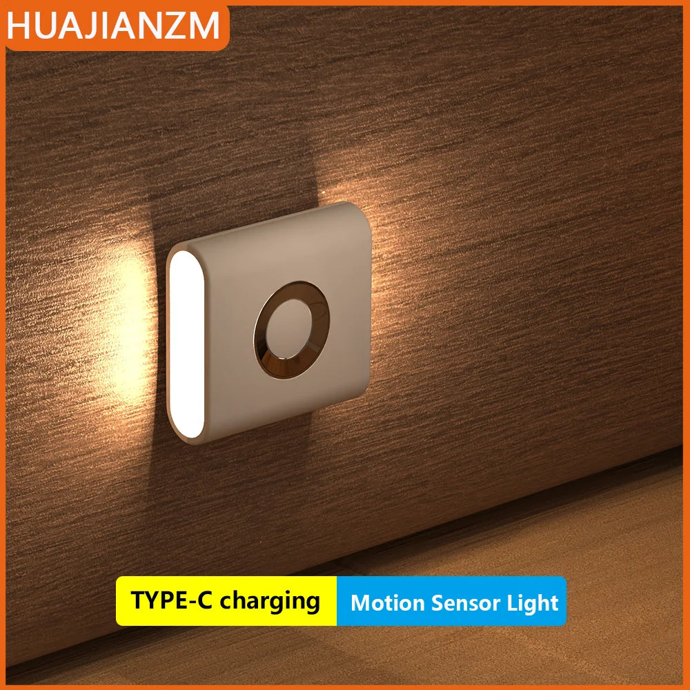 Motion Sensor LED Night Light - USB-C Rechargeable for Indoor Use