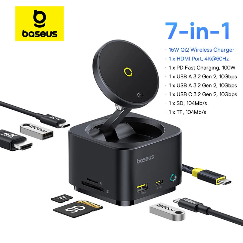 Baseus Mag pro Series II 7-in-1 Magnetic Wireless Charging Hub