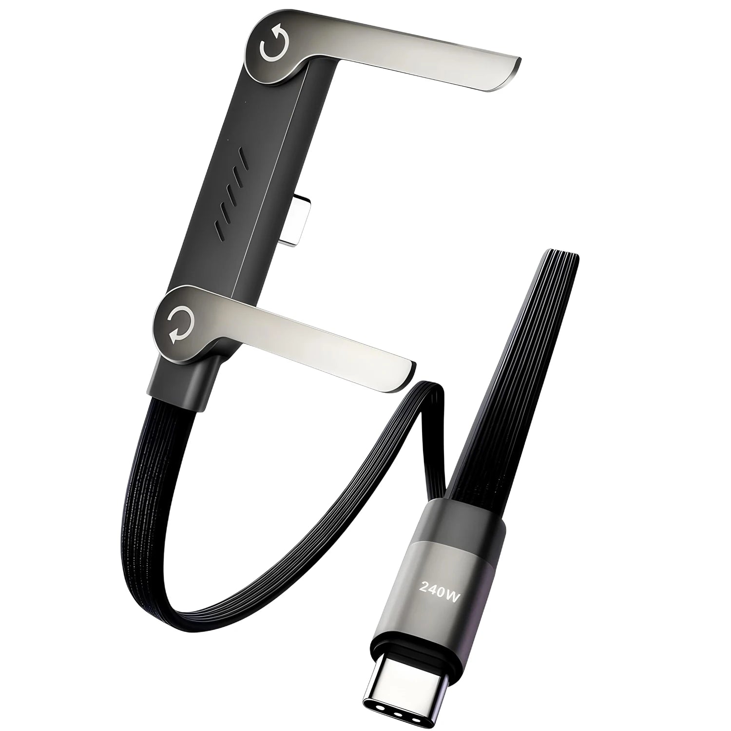 240W Fast Charging Foldable Mobile Phone Holder Data Cable Multi-Angle Adjustment Non-Stop Charging Phone Holder PD Usb Cable