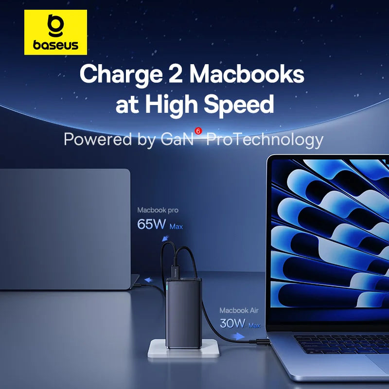 BASEUS DRIVISION 100W - 6-Port GaN Charger (UK, MacBook/iPhone)