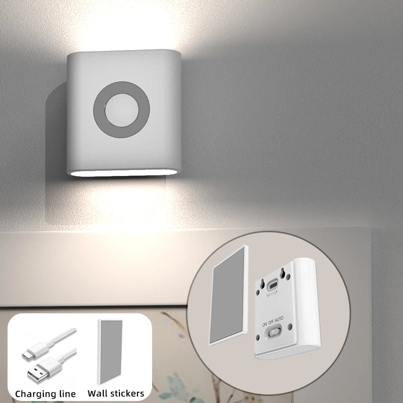 Motion Sensor LED Night Light - USB-C Rechargeable for Indoor Use