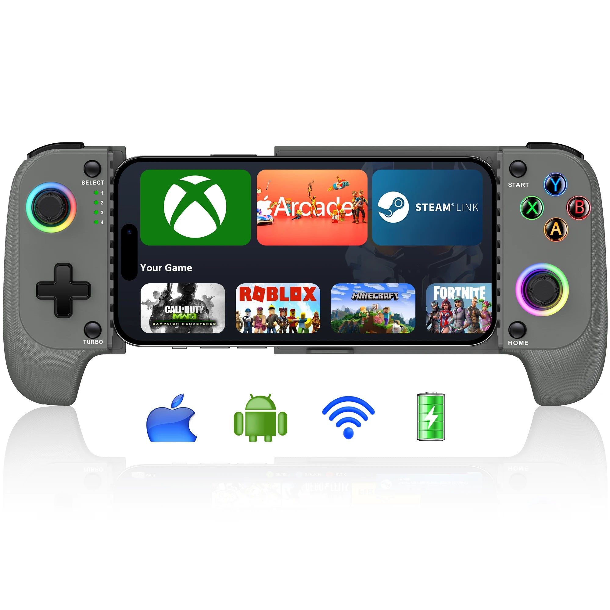 BEBONCOOL MC103 Gamepad Type-C Mobile Phone Controller Hall Effect Stretching Handle Joystick Android Ps Cloud Game Customized